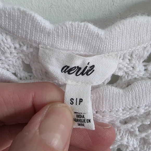 Aerie Crochet Halter Midi Dress White Small - Picture 9 of 12